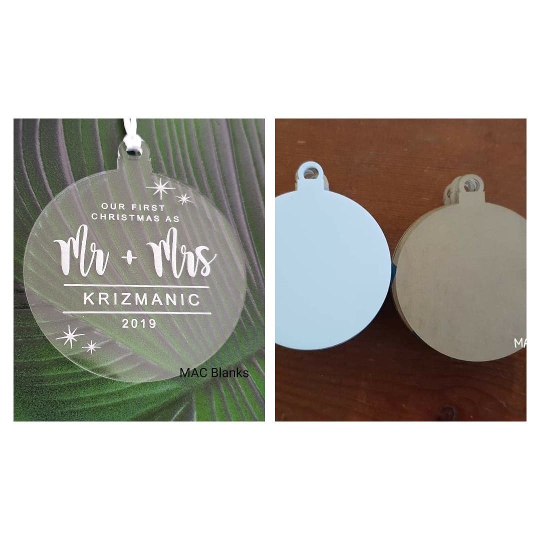 Blank Acrylic Christmas Baubles - 2mm thick - MAC Creations Laser Co