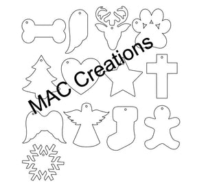 Blank Bulk Christmas Shape Decorations